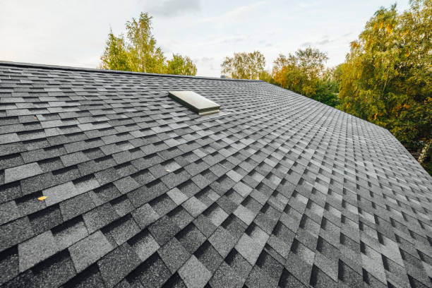 roof of new house with shingles roof-tiles