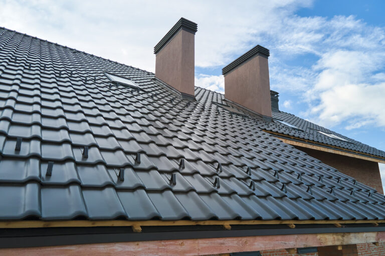 house roof top covered with ceramic shingles